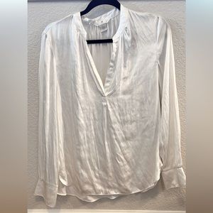NWOT H&M White Satin Shirt